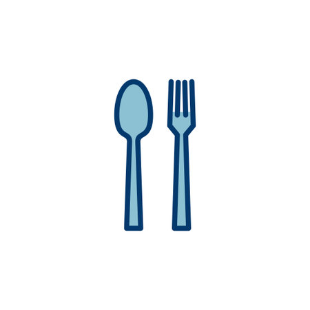 Fork, Spoon, and Knife isolated on white background. Restaurant icon. food icon. Eat. Cutlery icon.のイラスト素材