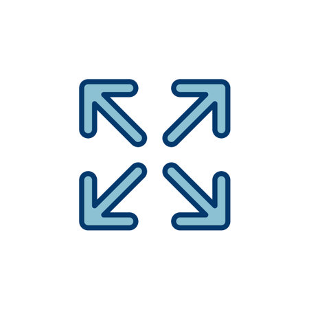 Fullscreen Icon vector isolated on white background. Expand to full screen icon. Fullscreen sign icon. Arrows symbolのイラスト素材
