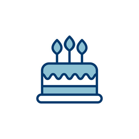 Cake icon vector isolated on white background. Cake vector. Birthday cake iconのイラスト素材