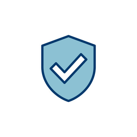 Shield check mark icon vector isolated on white background. Protection approve sign. Safe icon vectorのイラスト素材
