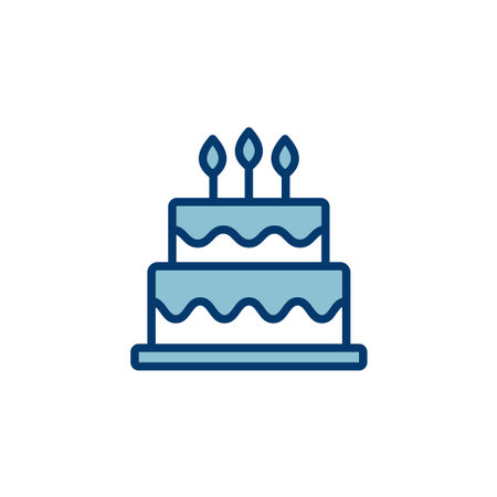 Cake icon vector isolated on white background. Cake vector. Birthday cake iconのイラスト素材