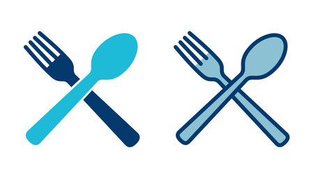 Fork, Spoon, and Knife isolated on white background. Restaurant icon. food icon. Eat. Cutlery icon.のイラスト素材