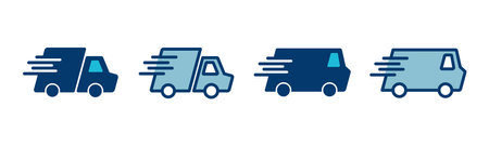 Delivery Icon vector isolated on white background. Fast Delivery Icon. Fast shipping delivery truck. Truck icon deliveryのイラスト素材