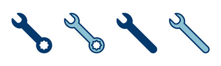 wrench icon vector isolated on white background. Wrench vector icon. Spanner symbolのイラスト素材