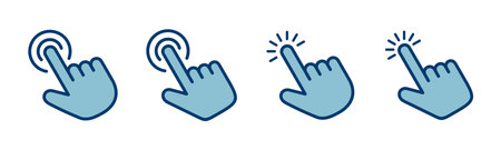 Hand cursor icon vector isolated on white background. Hand click icon. Finger pointer vectorのイラスト素材