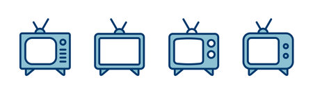 TV icon vector isolated on white background. Television iconのイラスト素材
