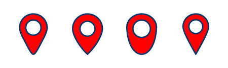 Pin icon vector isolated on white background. Location icon. Map pointer icon. Point. Locator. Addressのイラスト素材