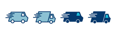 Delivery Icon vector isolated on white background. Fast Delivery Icon. Fast shipping delivery truck. Truck icon deliveryのイラスト素材