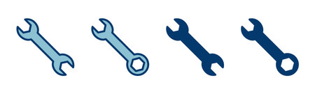 wrench icon vector isolated on white background. Wrench vector icon. Spanner symbolのイラスト素材