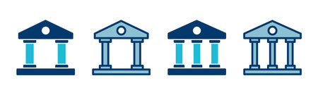 Bank icon vector isolated on white background. bank vector icon, museum, universityのイラスト素材