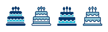 Cake icon vector isolated on white background. Cake vector. Birthday cake iconのイラスト素材