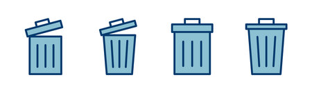 Trash icon vector isolated on white background. trash can icon. Delete icon vectorのイラスト素材