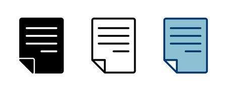 Document icon vector isolated on white background. Paper icon. File Iconのイラスト素材