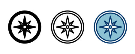 Compass icon vector isolated on white background. Compass vector iconのイラスト素材
