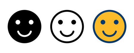 Smile icon vector isolated on white background. Smile vector icon. Emoticon Icon vector. Emojiのイラスト素材