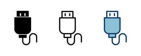 Usb icon vector isolated on white background. Flash disk icon vector