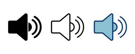 Speaker icon vector isolated on white background. Volume icon. Loudspeaker icon vector. Audio. Soundのイラスト素材
