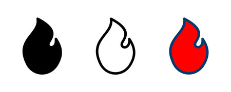 Fire icon vector isolated on white background. Fire flame icon template. Fire flames symbol vectorのイラスト素材