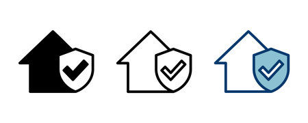House insurance icon vector isolated on white background. house protection icon.のイラスト素材
