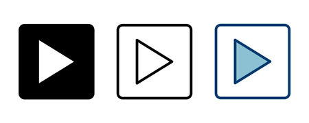 play Icon vector isolated on white background. Play button vector icon. Video icon vectorのイラスト素材