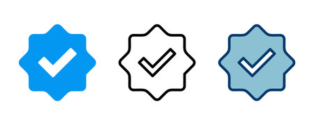 verified icon vector isolated on white background. verification check mark. approved iconのイラスト素材