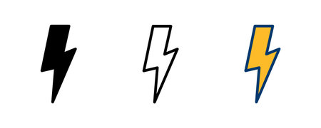 Lightning icon vector isolated on white background. Bolt icon vector. Energy and thunder electric iconのイラスト素材