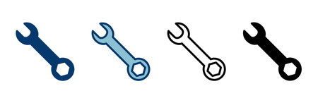 wrench icon vector isolated on white background. Wrench vector icon. Spanner symbolのイラスト素材