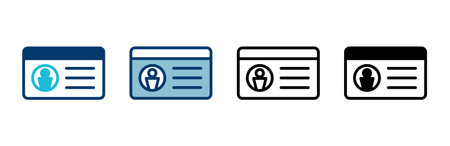 License icon vector isolated on white background. Identity icon. Id card