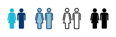 Man and woman icon vector isolated on white background. male and female symbolのイラスト素材