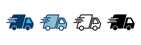 Delivery Icon vector isolated on white background. Fast Delivery Icon. Fast shipping delivery truck. Truck icon deliveryのイラスト素材