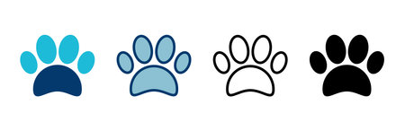 Paw icon vector isolated on white background. Paw Print icon