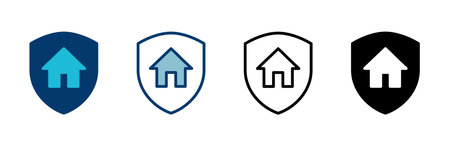 Home insurance icon vector isolated on white background. home protection iconのイラスト素材