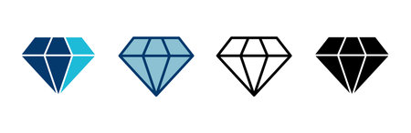 Diamond icon vector isolated on white background. Diamond vector icon. Gemstone symbolのイラスト素材