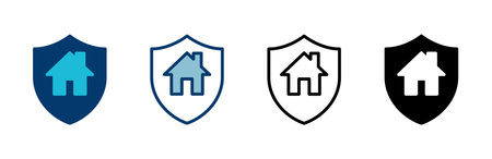 Home insurance icon vector isolated on white background. home protection iconのイラスト素材