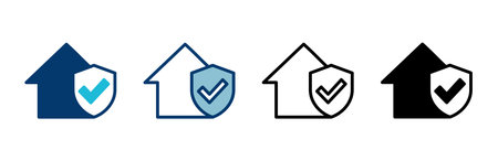 House insurance icon vector isolated on white background. house protection icon.のイラスト素材