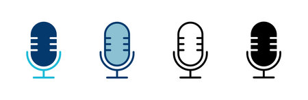 Microphone Icon vector isolated on white background. Mic sign. Karaoke microphone icon. Broadcast mic signのイラスト素材