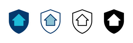 Home insurance icon vector isolated on white background. home protection iconのイラスト素材