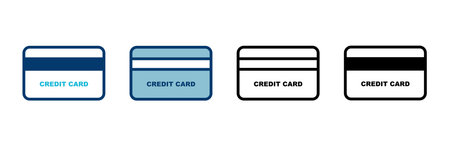 Credit card icon vector isolated on white background. Credit card payment icon vector