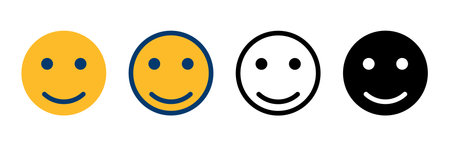 Smile icon vector isolated on white background. Smile vector icon. Emoticon Icon vector. Emojiのイラスト素材