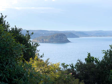 Floating islands and mountains in the ocean, Palm Beach, NSW Australiaの写真素材