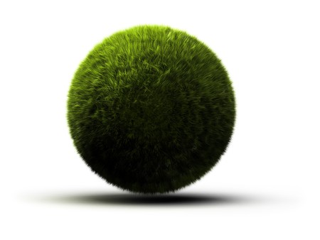 grass onto a sphere symbol of a green planet - 3d illustrationの写真素材