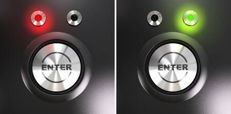 Enter button and access label with red and green led for authorized and denied access