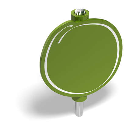 eco push pin for writing a text, the label is blank and over a white backgroundの写真素材