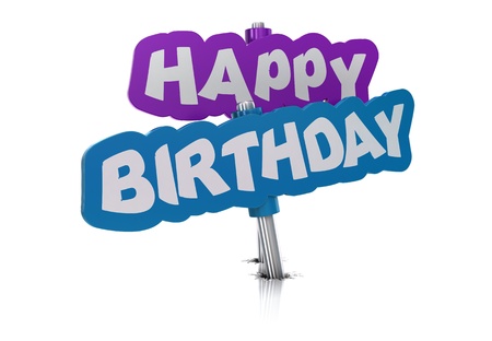 happy birthday tag, white backgroundの写真素材