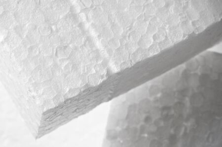 polystyrene foam close up of the material white and grey tones の写真素材