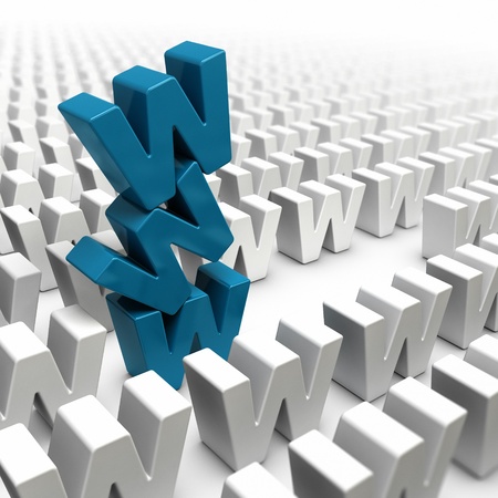stack of letter w forming a www tower in the middle of a crowd of letters, image suitable for...