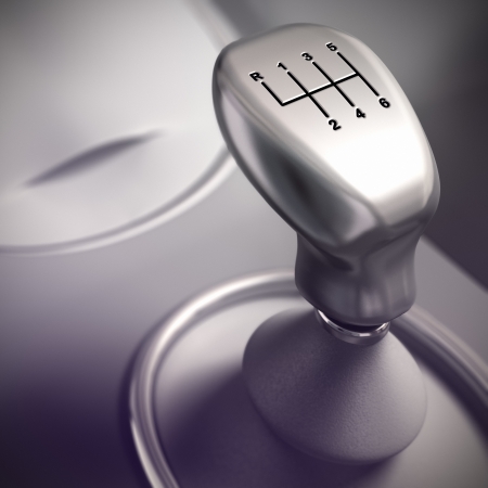 Detail of Gearshift in a car, 3D render with blur effectの写真素材