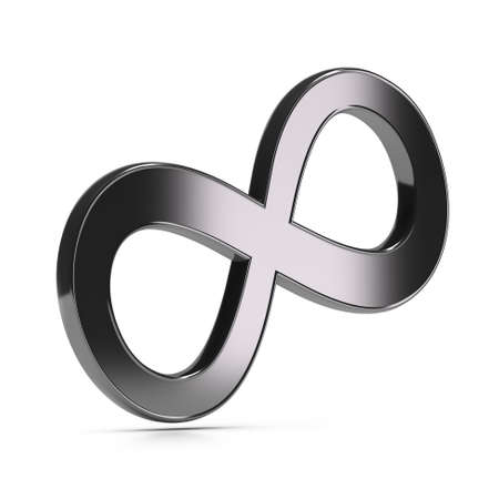 3D render image of an infinite symbol over white backgroundの写真素材
