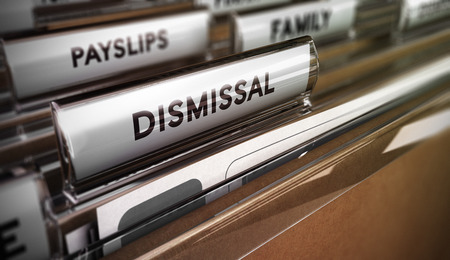 Files with focus on the tab dismissal. Concept image for illustration of redundancy plan.  の写真素材
