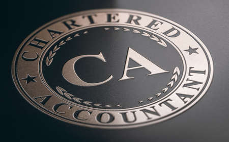 Chartered Accountant Certification golden stamp printed on  blackの写真素材
